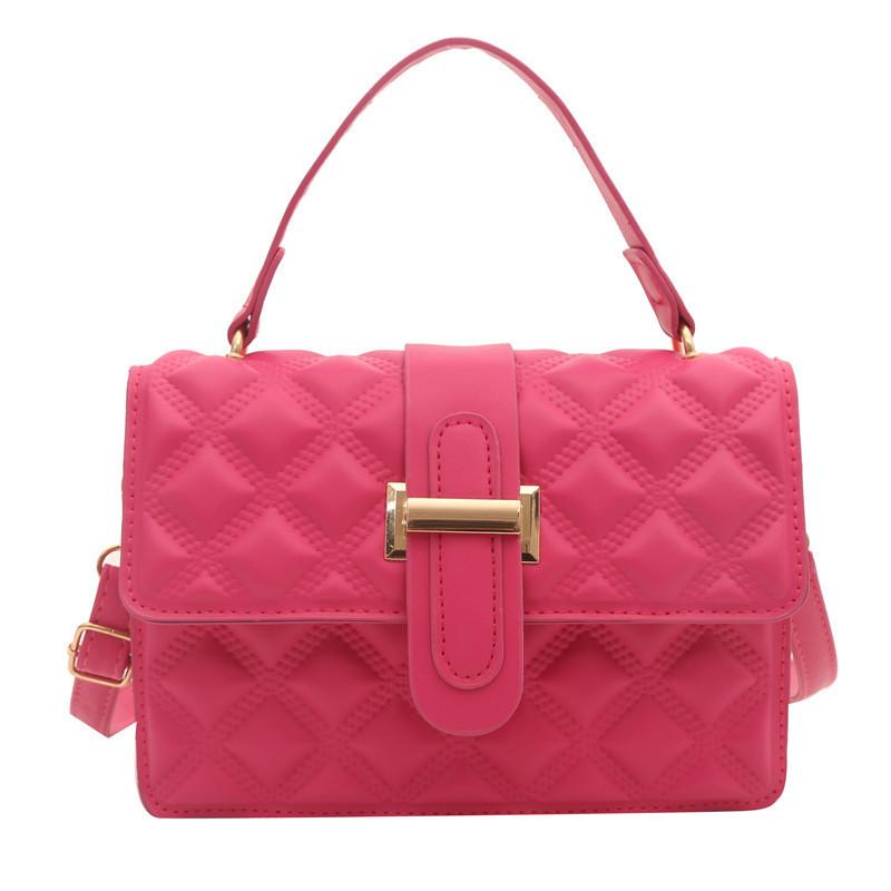 Fashionable Diamond Grid Handbag Women 2024 Spring New Popular Simple Shoulder Crossbody Bag Street Style