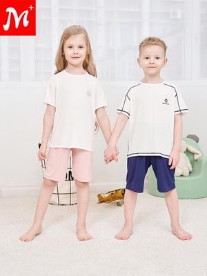 Weiches Sommer-Kurzarm-Oberteil und Shorts Pyjama-Set für Jungen & Mädchen