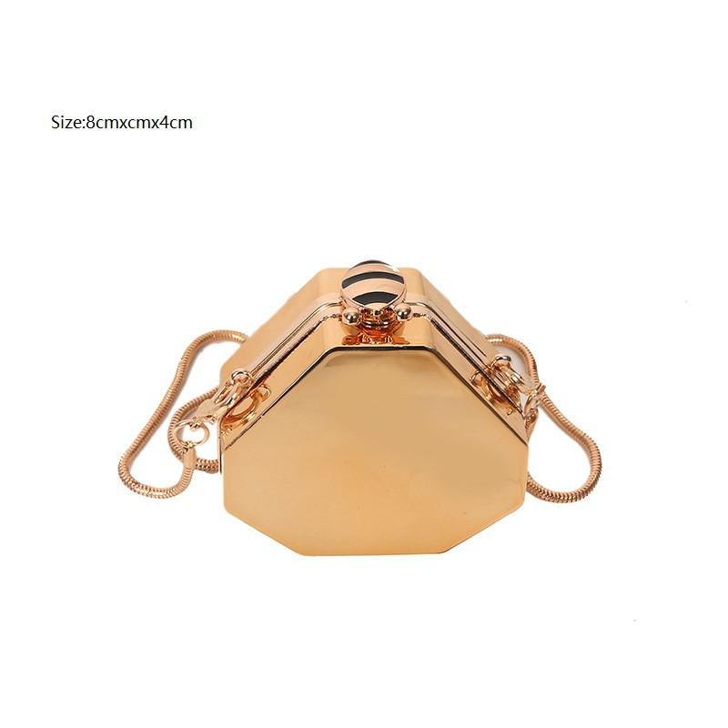 Gold Silver PVC Box Shoulder Bag Design Party Evening Clutch Bag Designer Chain Crossbody Bags Mini Purses and Handbags