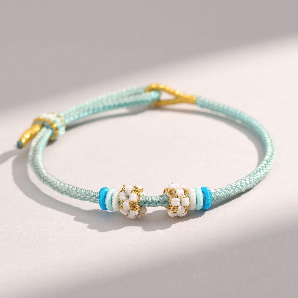 Handmade Eight-Strand Woven Red Rope Bracelet for Beading - Ethnic Style Birth Year Charm