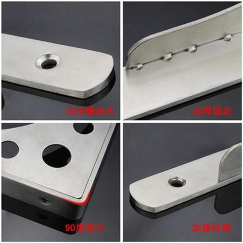 2pc  Newest  Silver Color Tripod Bracket for Wall Shelf Bookcase Compartment Mounting Bracket Mount Fixed Support Shelf