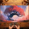 Stained Glass Flower Art TCG Playmat 35X60CM Magic Card Battle Mat Non-Slip Durable Stitched Edge Tabletop Playmat