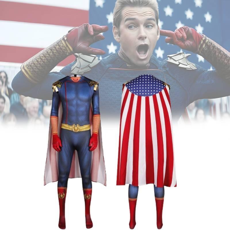 Blue Homelander Cosplay Costume For The Boys Featuring Comfortable Fabric Design