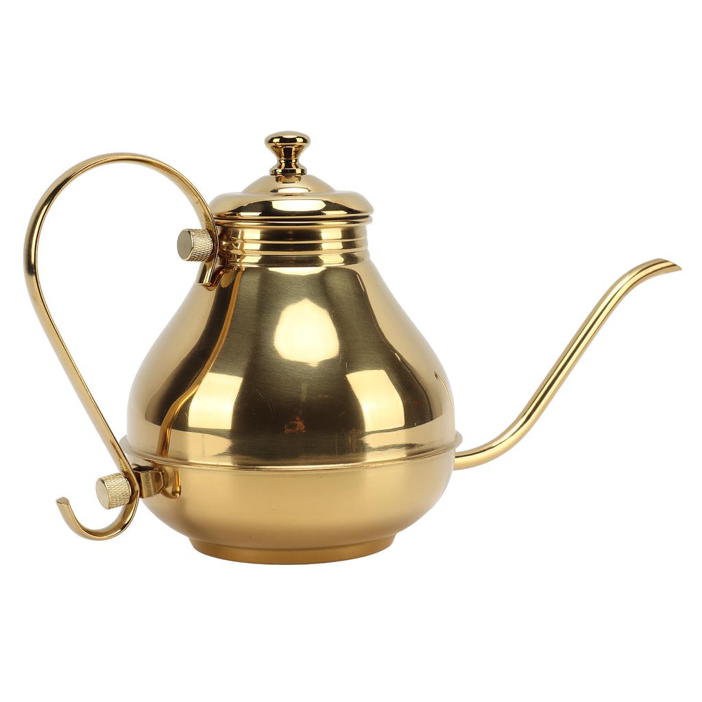 Coffee Tea Pot Stainless Steel Gold Thin Mouth Coffee Drip Kettle for Home Kung Fu Tea