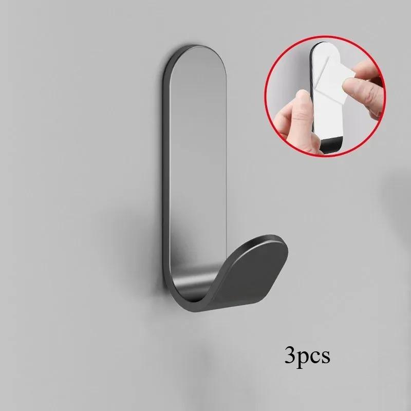 3/5PCS Self Adhesive Strong Wall Organizer Hook Behinddoor Key Cloth Hanger Hook Bathroom Robe Towel Holder Rack Kitchen Home Organizer