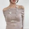 Y2K Flower Waist Chain Multi-layer Bohemian Body Chain Elegant Metal Belly Chain  Jeans Decoration