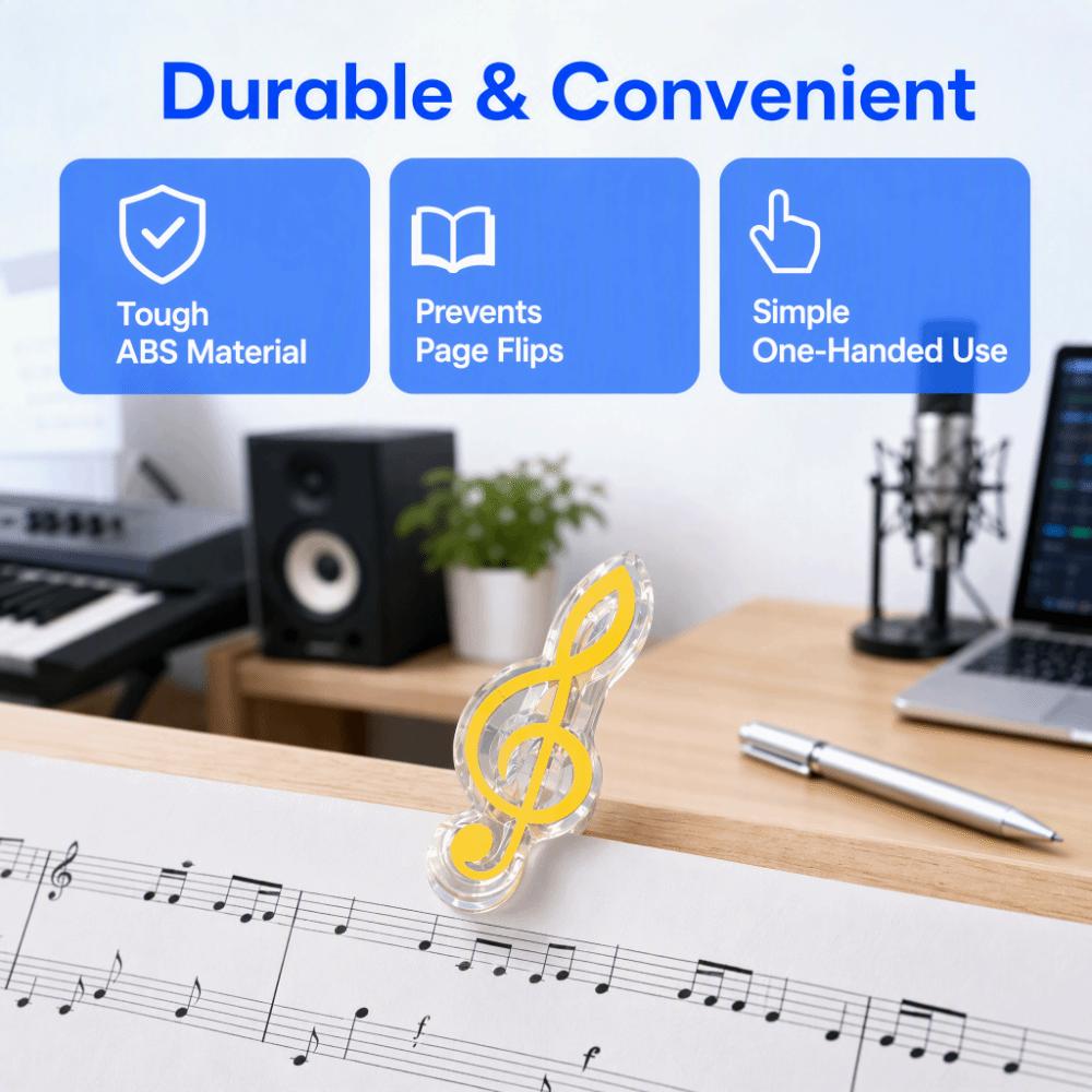 5PCS Mixed Color Piano Book Clips ABS Treble Clef Clips Music Page Clips For Sheet Music Reading