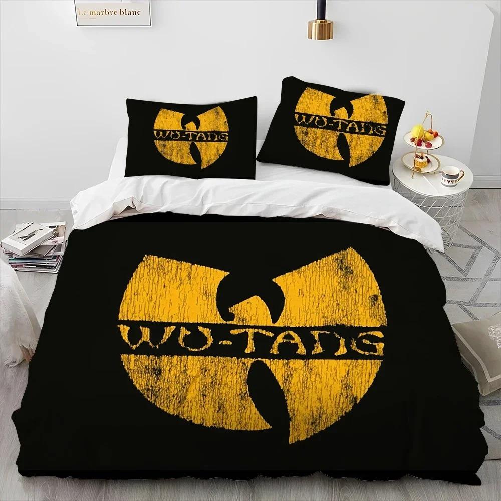 3D Wu T-TANG Clans Series Sign Täcke Sängkläder Set, Påslakan Sängset Örngott, King Queen Size Sängkläder Set Barn