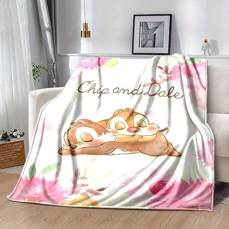 1pc. Cute Chip and Dale Cartoon Blanket, Seasonal Universal, Home Decoration, Throw, Plush Blanket, Soft Flannel Throw Blanket, Versatile &