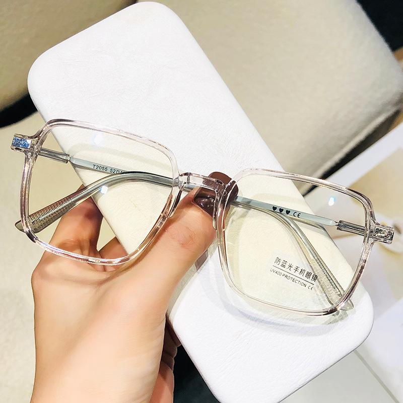 2055 Korean Glasses Frame Men'S And Women'S Square Frame Anti-Blue Light Finished Myopia Frame Ultra-Light Matching Degree Glasses