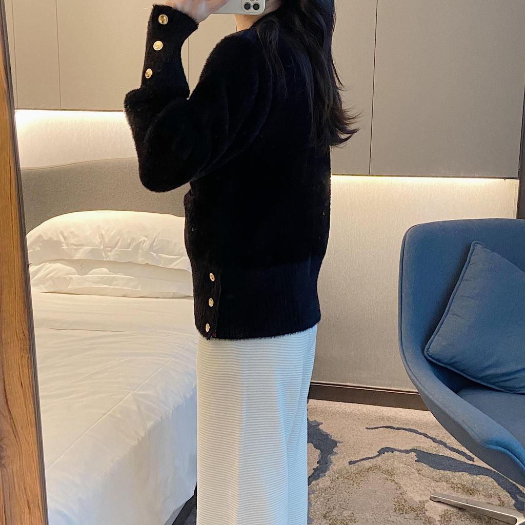 Mink Velvet Knitted Sweater - Women's Autumn/Winter Lazy Style Loose Cardigan