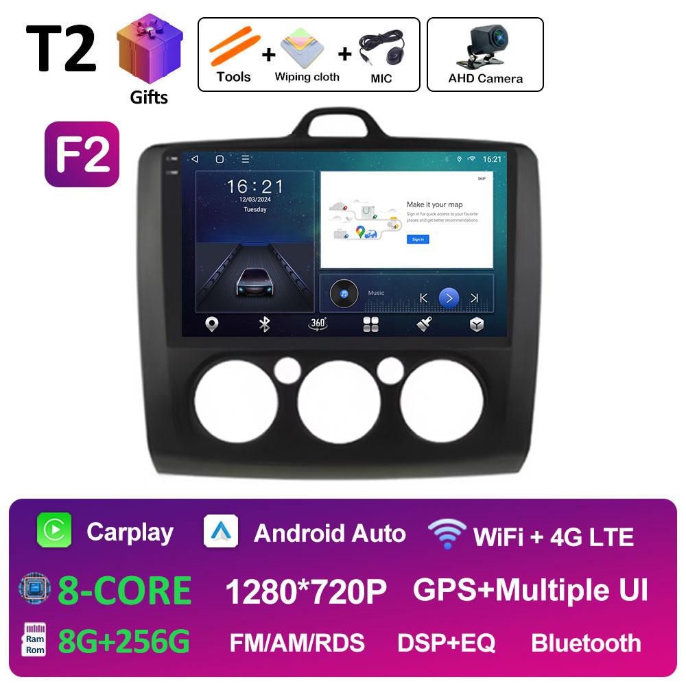 Android Auto Wireless Carplay For Ford Focus 2 3 Mk2 Mk3 2004 2005 2006 2007 2008 - 2011 Car Video Player 2.5D Touch Screen WIFI