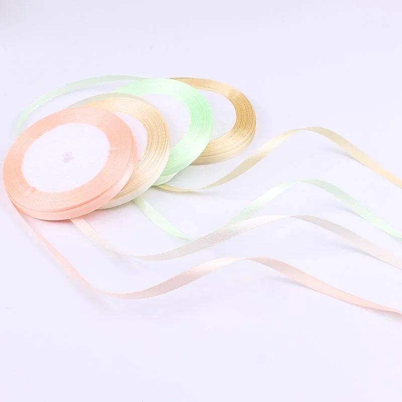 25Yards 6mm Silk Satin Ribbons for Crafts Bow Handmade Gift Wrap Partys Christmas Wedding Decorative Artificial DIY Accessories