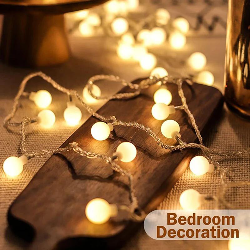 10/20/40/80 Led Globe String Lights Battery Operated Fairy Light For Garden Christmas Wedding Party Camping Atmosphere Decor