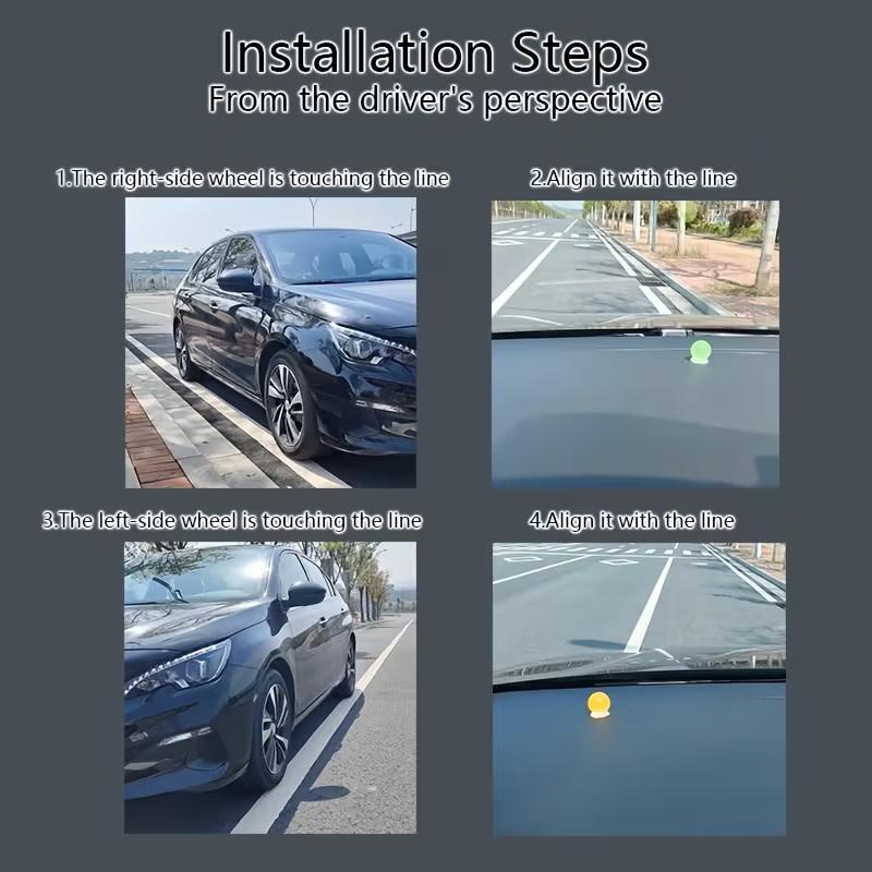 2 Pezzi Guide Parcheggio Auto & Adesivi Allineamento Ruote, Linee Parcheggio Visibilità Bassa Luce, Assistenza Guidatori Principianti