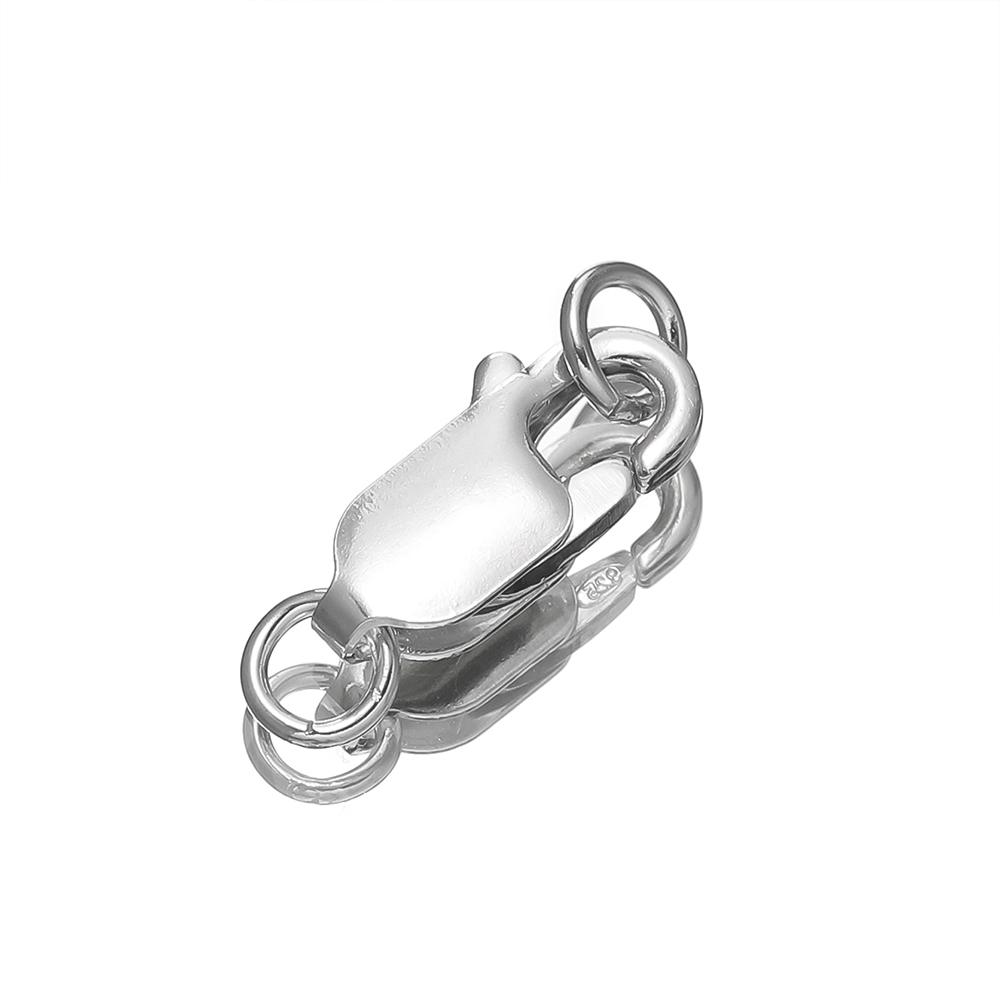 2Sets 925 Sterling Silver Spring Lobster Clasps Hooks Claw with Jump Rings for Jewelry Making Findings Making Accessories