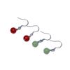 Hetian Jade Round Bead Earring Hooks - Simple, Elegant Hanfu Style