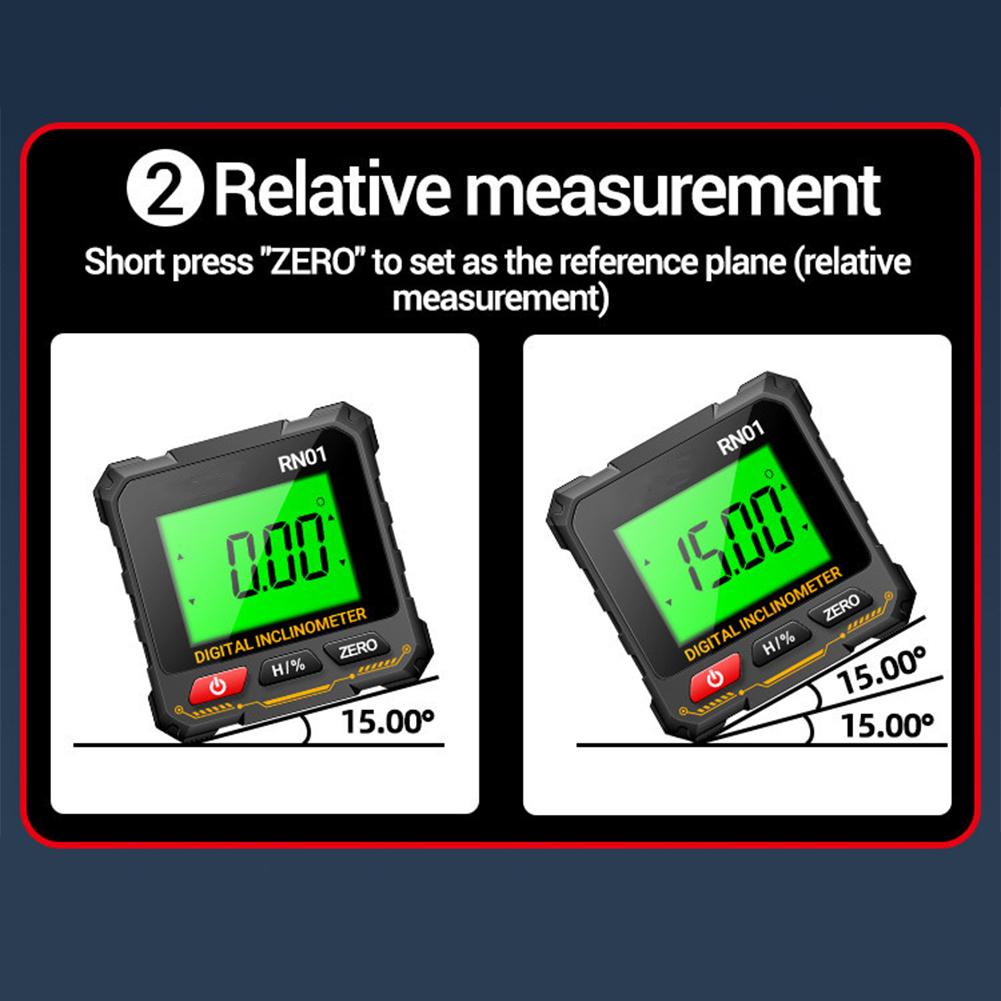 Digital Inclinometer Tiltmeter Angle Gauge 360 Degree Flip Measurement Magnetic Tilt Box Level Finder Electronic Angle Ruler