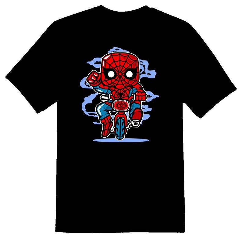 Spidey Minibike cartoon guy Tee Shirt 110