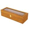 Wooden 6 Grid Watch Display Box Transparent Window Watch Storage Box Case