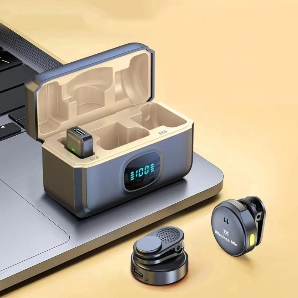 Noise Cancellation Wireless Microphone Magnetic Digital Microphone  Live Streaming