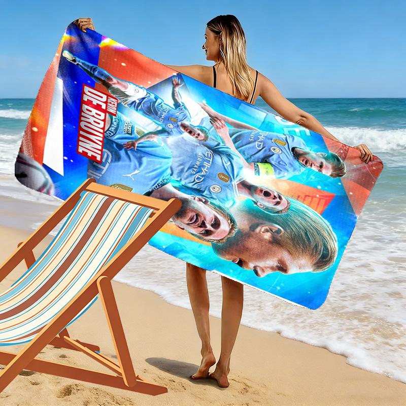 Man City'S Rodri Versatile Defender Waves Beach Towel Beach Towel For Vacation Photos Outdoor Camping Seaside Absorbent Bath Towel