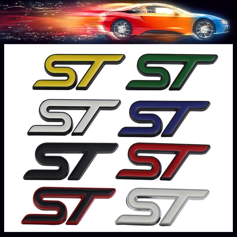 Car Styling ST for Steering Wheel  Car Fender Side trunk Nameplate Decal Emblem Badge Sticker