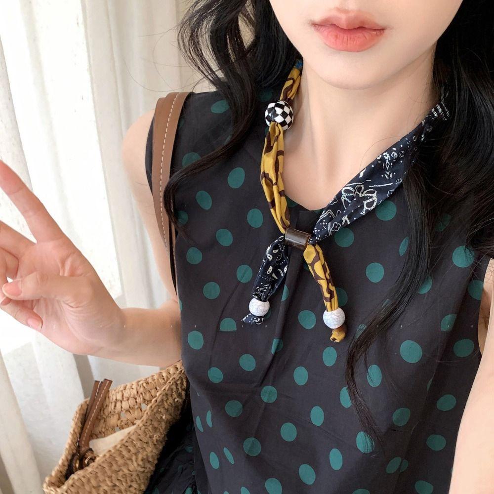 Clavicle Chain Patchwork Cloth Chain Necklace Love Pendant Bohemian Choker  Women