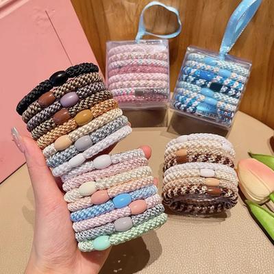 8Pcs Hair Bands High Elasticity Braided Design Hair Ties Soft Breakage Prevention Non-Metallic Hair Accessories
