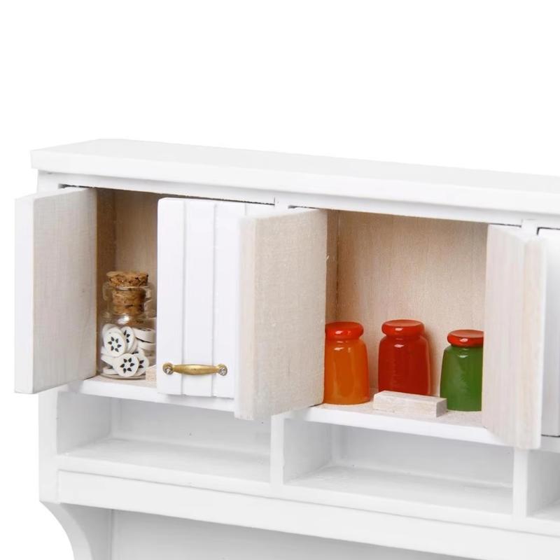 1/12 Scale Dollhouses Miniature Kitchen Furniture Pretend Play for Kids Doll House Furniture Model for Dollhouses