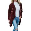 Women's Fashion  And Winter Cardigan Jacket Gold Velvet Mid-Length Windbreaker