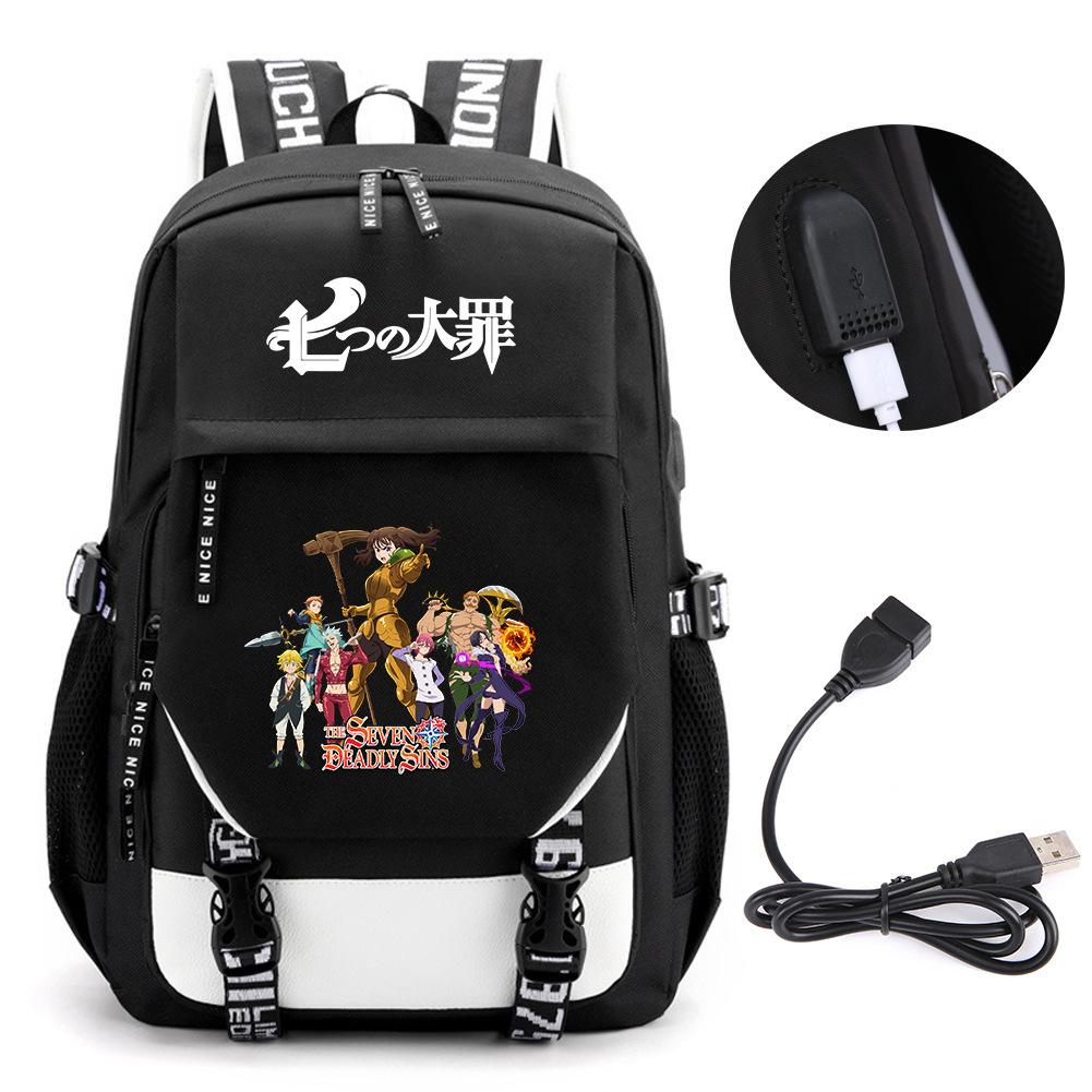 Animation Seven Deadly Sins Backpack Casual Backpack Student School Bag Men'S And Women'S Printed Computer Bag Travel Bag