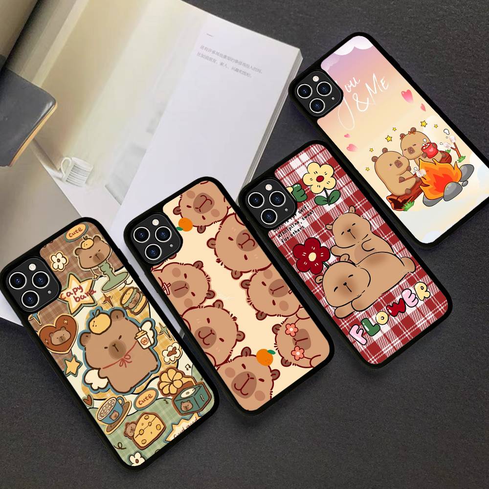 Cartoon Capybara Phone Case For IPhone 17 Pro 16 Plus 16 Pro Max 15 14 13 12 11 PC+TPU Back Cover