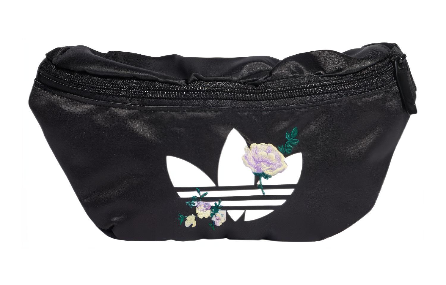 Adidas Originals Recycled Material Satin Panel Crossbody One Shoulder Fanny Pack Regular Women s Black II3405