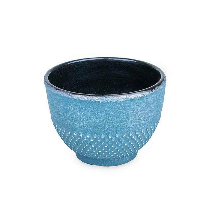 Blue and Silver Cast Iron Mug