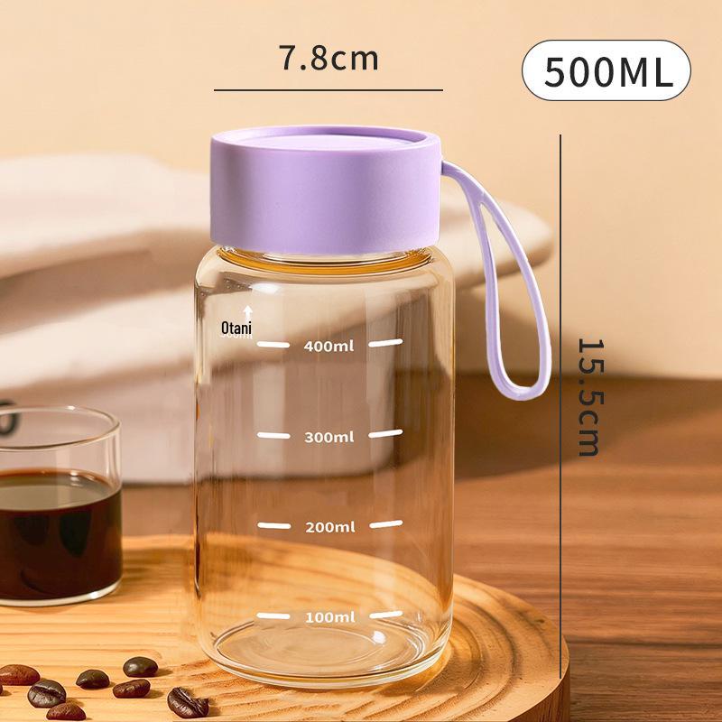 Tragbarer hitzebeständiger Glasmilchbecher mit Deckel und Skala zur Mikrowellenverwendung