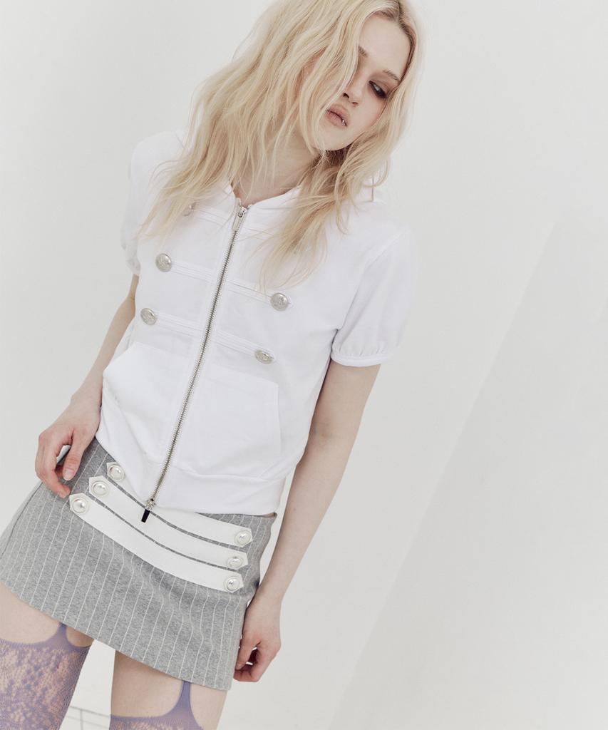 Setup Exe Stripe Napoleon Skirt Pants / Gray