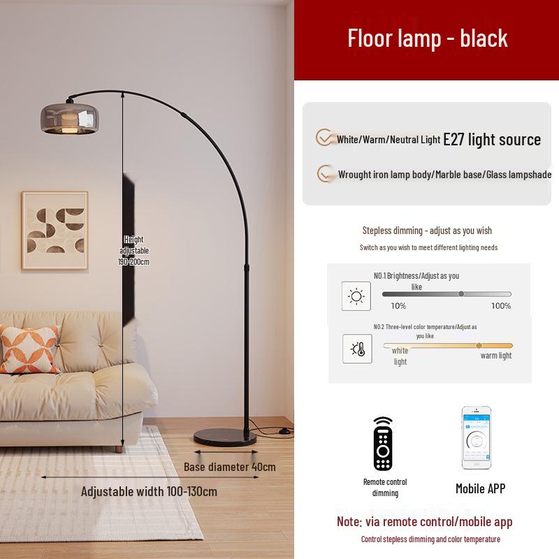 Minimalist Italian-Style Fishing Floor Lamp: Modern Luxury Bedside & Living Room Lighting