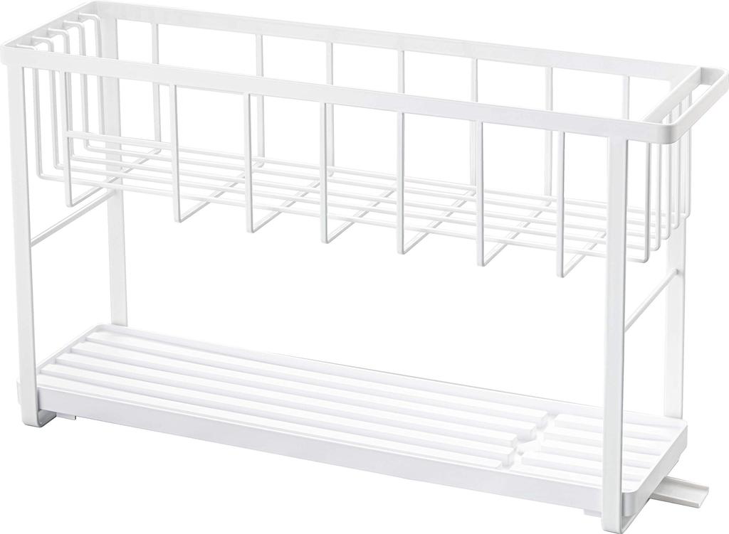 Yamazaki Slim Wire 2 x D16 x Tower Slim Suitable for Any 5070 Three-Way Drainer, Basket, Tiers, White, Approx. W57.5 H33.5cm, Design, Design, Place,