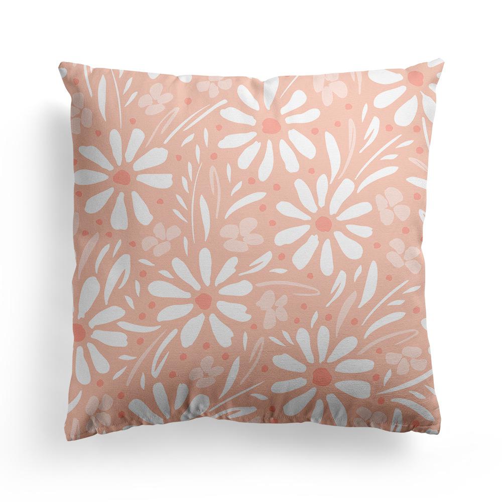 Floral Print Pillowcase, Home Peach Skin Velvet Material Sofa, Car Office Bedside Pillow and Cushion Cover