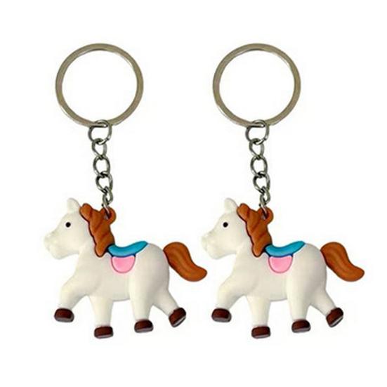 1/2Pcs Keychain Zodiac Horse Design Compact Mini Size Handmade Key Chain Bags Backpacks Wallets Cars Accessories