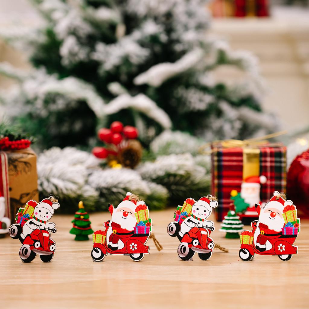 Charmante Weihnachts-Rudolph-Gnom-Holzdekoration im Cartoon-Stil zum Aufhängen am Baum