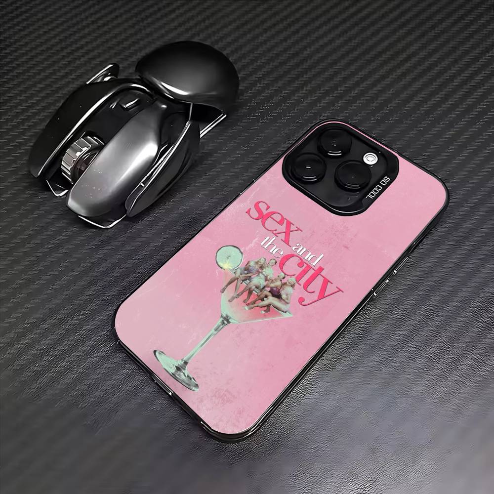 Sex And The City Phone Case For iPhone17,16,15,14,13,12,11 Plus,Pro Max Colored Silver Plated Inside Cover