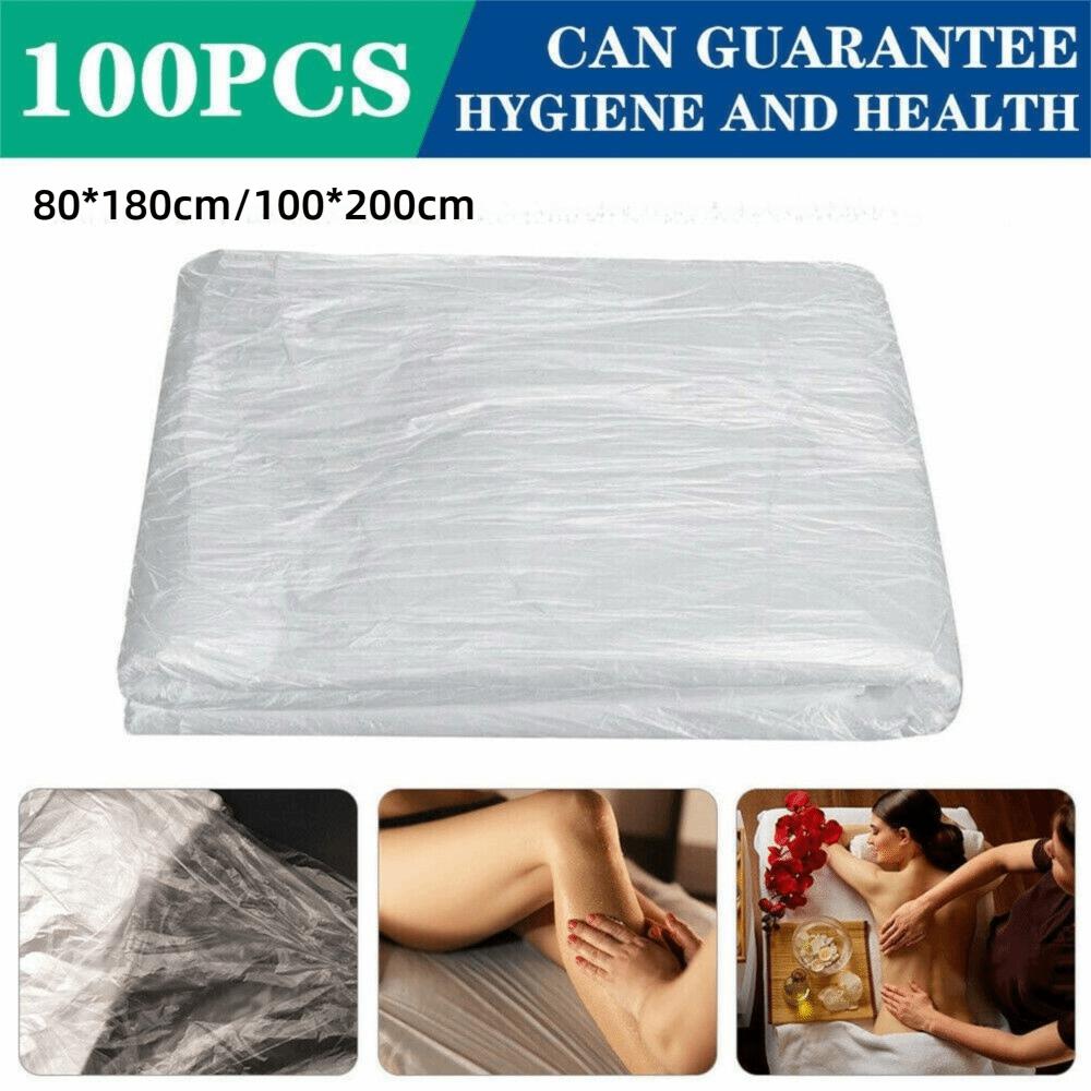 100pcs/Pack Waterproof Film Disposable Plastic Sheets Disposable Sauna Blanket Massage Table