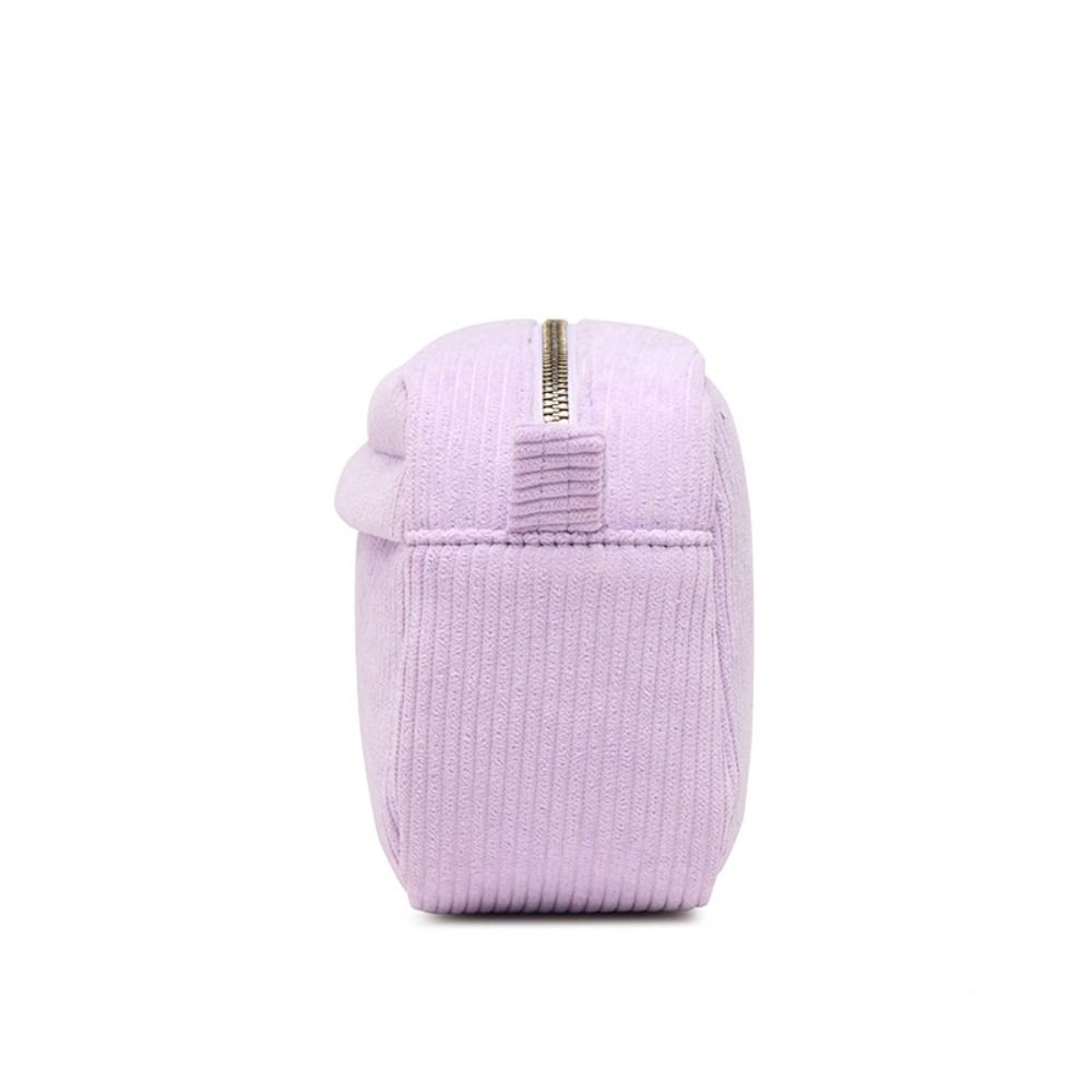 Solid Color Wash Toiletry Storage Bag Large Capacity Makeup Bag Corduroy Cosmetic Bag Travel
