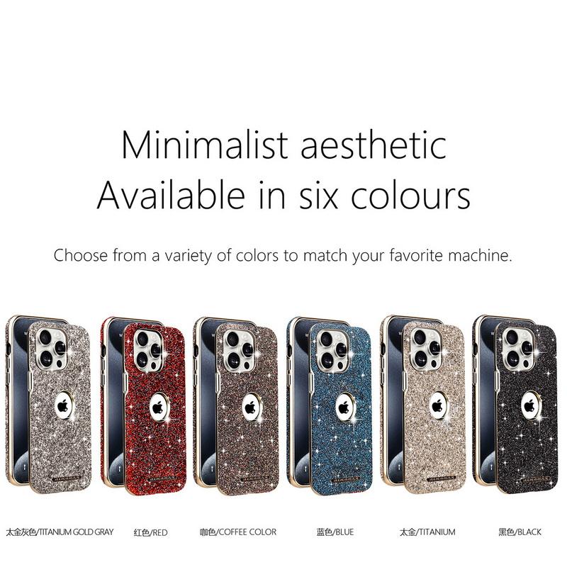 Luxury Glitter Jewel Glossy for MagSafe Phone Case For iPhone 16 Pro Max 15 14 Plus 13 12 Plating Shockproof Magnetic Hard PC Bumper Cover