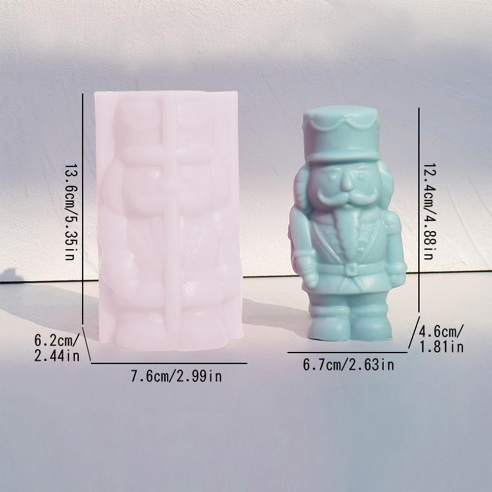 

Nutcrackers Soldier Candle Mold DIY Walnut Soldier Silicone Mold Fat Beard Human Resin Mould Gypsum Making Tool Craft Gifts