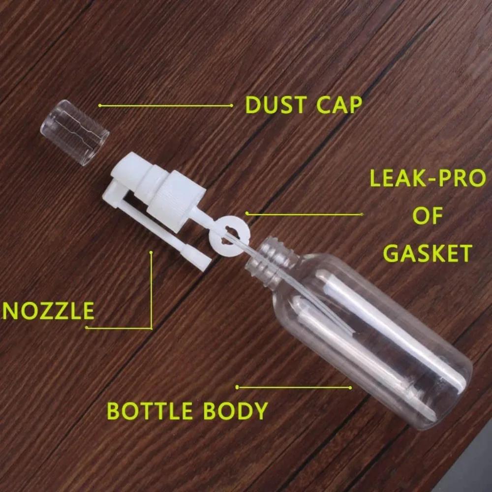 5PCS Portable PET Nose Water Sprayer Transparent Roatation Oral Medicine Spray Bottle Empty Bottle Rotatable