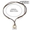 Salircon Boho Vintage Metal Double Ring Pendant Necklace Casual Korean Velvet Adjustable Rope Chain Necklace Men's Neck Jewelry