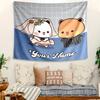 Personalized Bubu Dudu Background Tapestry,Custom Name Birthday Party,Multifunctional Wall Decoration for Home Decor,Various Occasions